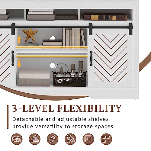 Black 34'' Tall TV Stand with Sliding Barn Doors A44686