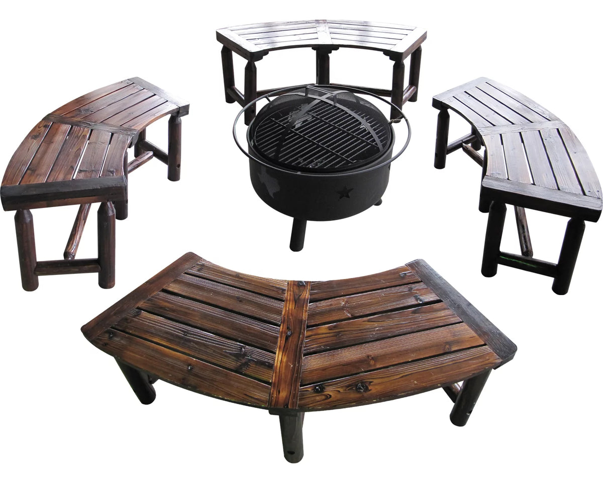 Char-log Curved Bench A97747