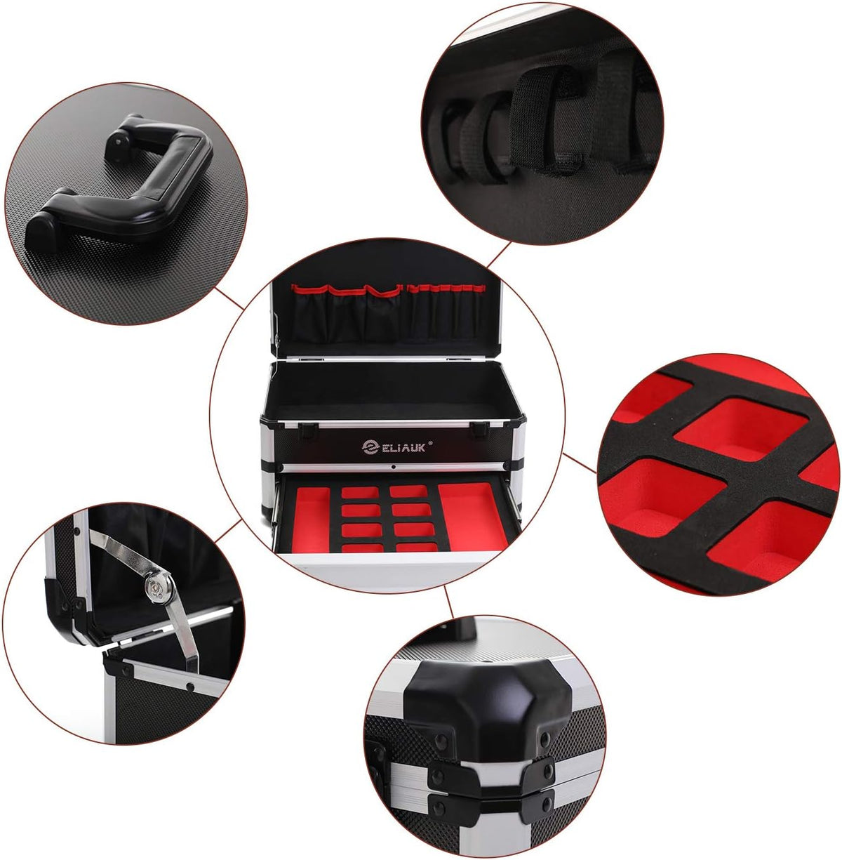 Portable Aluminum Tool Box with Drawer, Pack of 2 L223