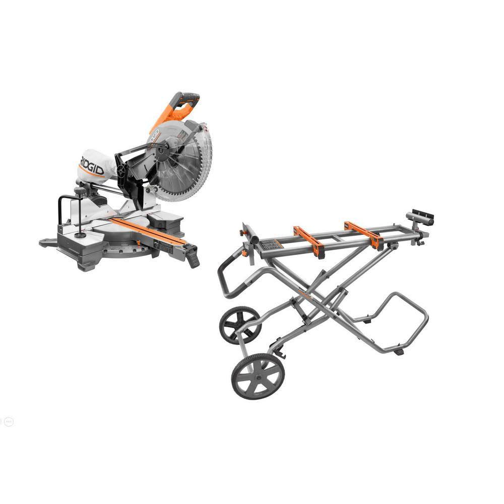 12 in. Sliding Miter Saw with Mobile Miter Saw Stand E601