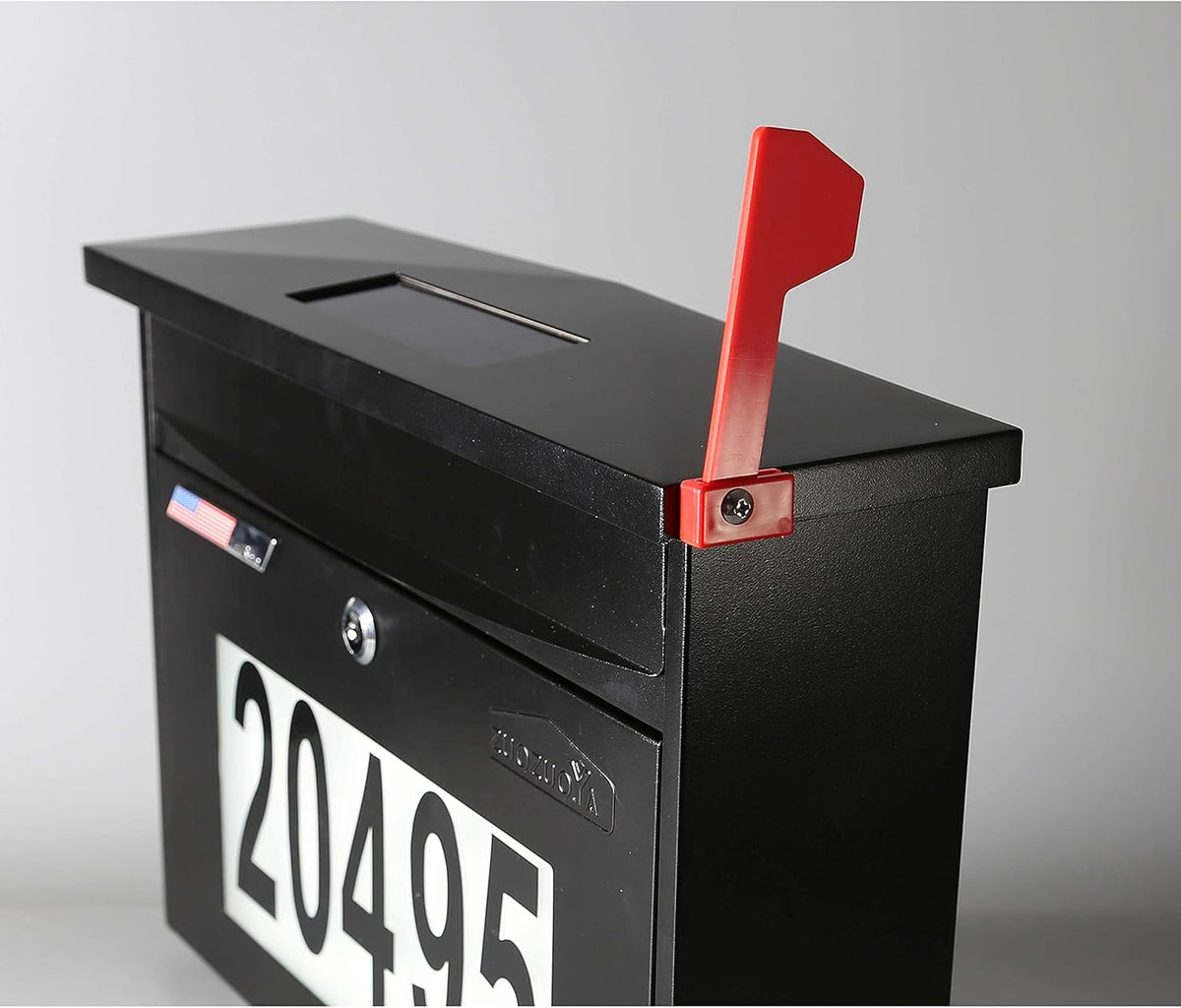 Black Wall Mount Locking Mailbox P435