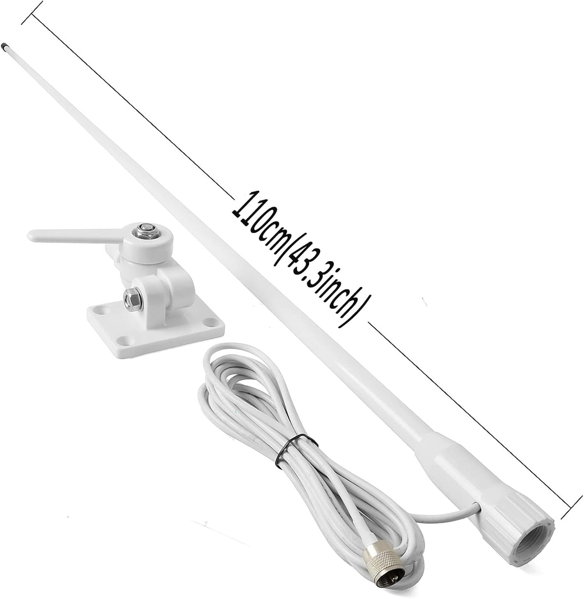 VHF Marine Antenna Waterproof 3DBI 43.3inch Fiberglass I247