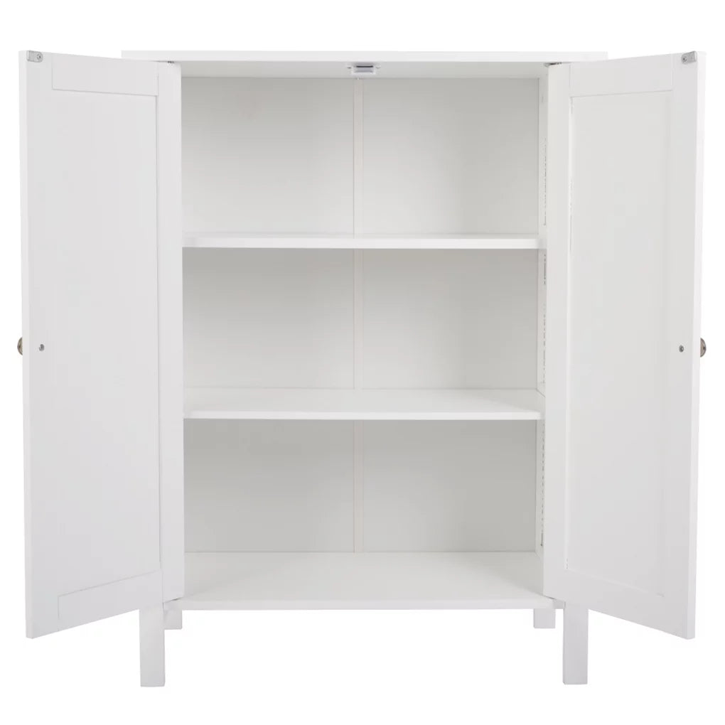 Wooden Bathroom Cabinet with Double Doors and Shelves N185