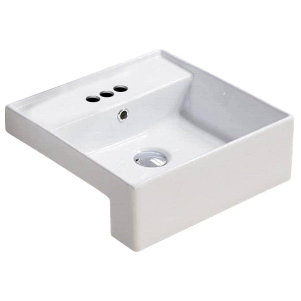 White Semi-Recessed Vessel E169661