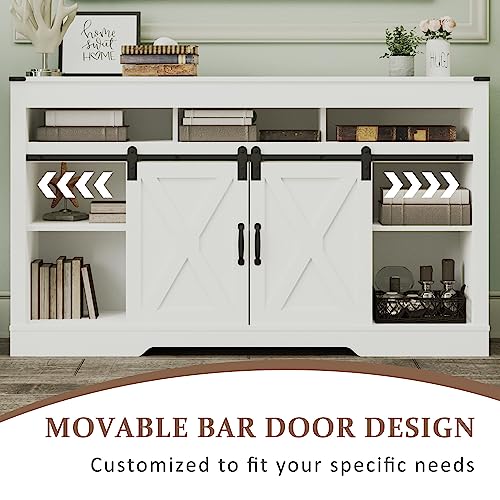 Black 34'' Tall TV Stand with Sliding Barn Doors A44686