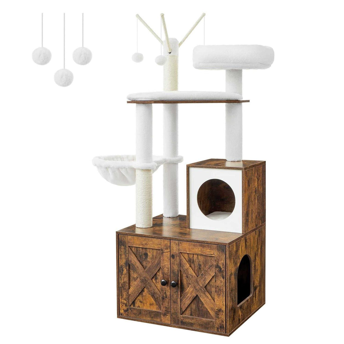 Cat Tree with Litter Box Enclosure S985552