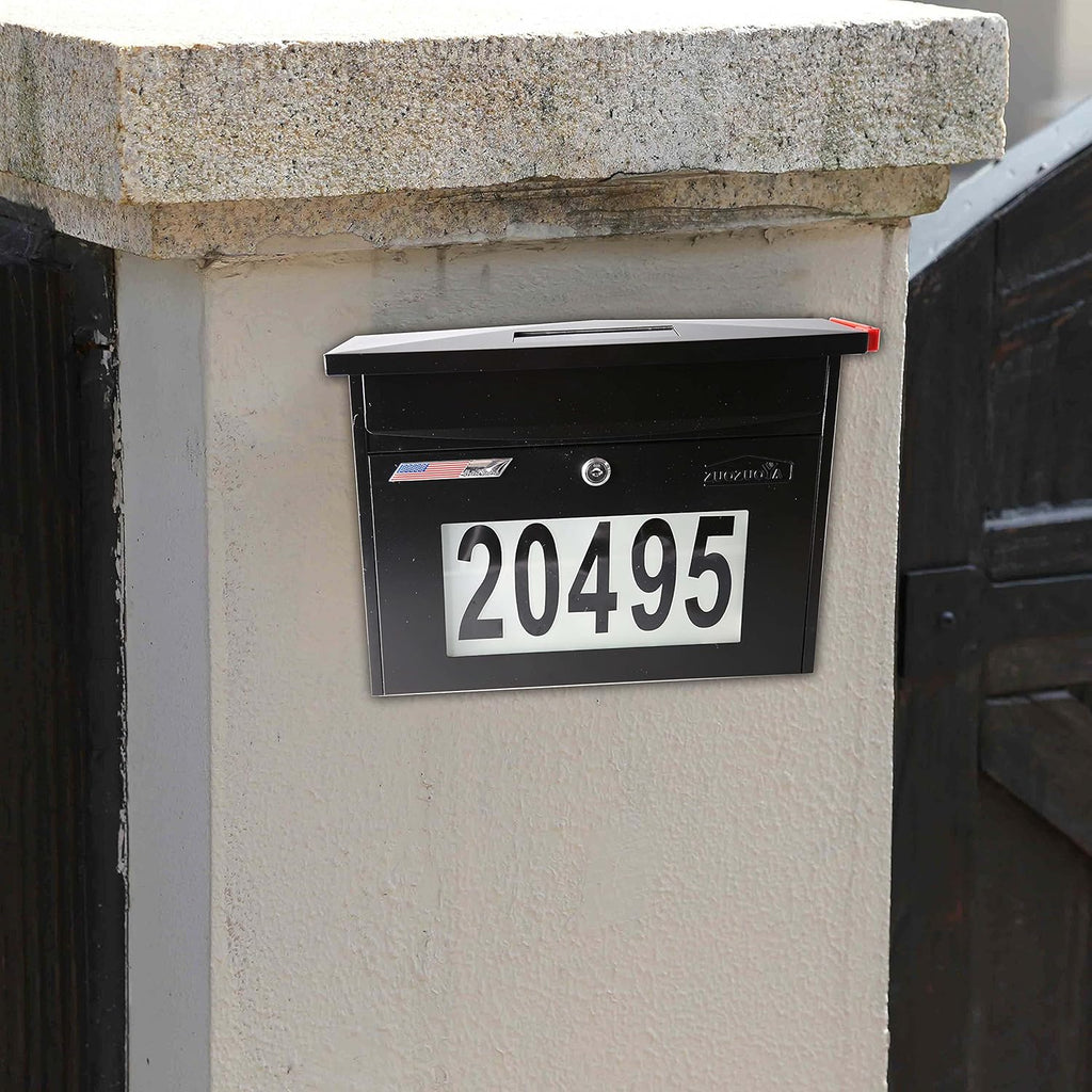 Black Wall Mount Locking Mailbox P435