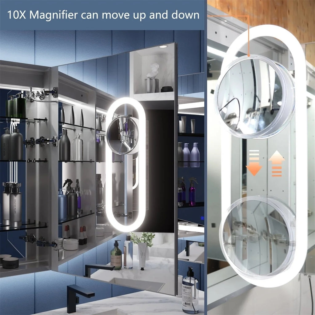 54" x 36" LED Lighted Mirrored Medicine Cabinet S8090