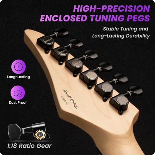 Black Solid Body Electric Guitar with 24 Frets R984