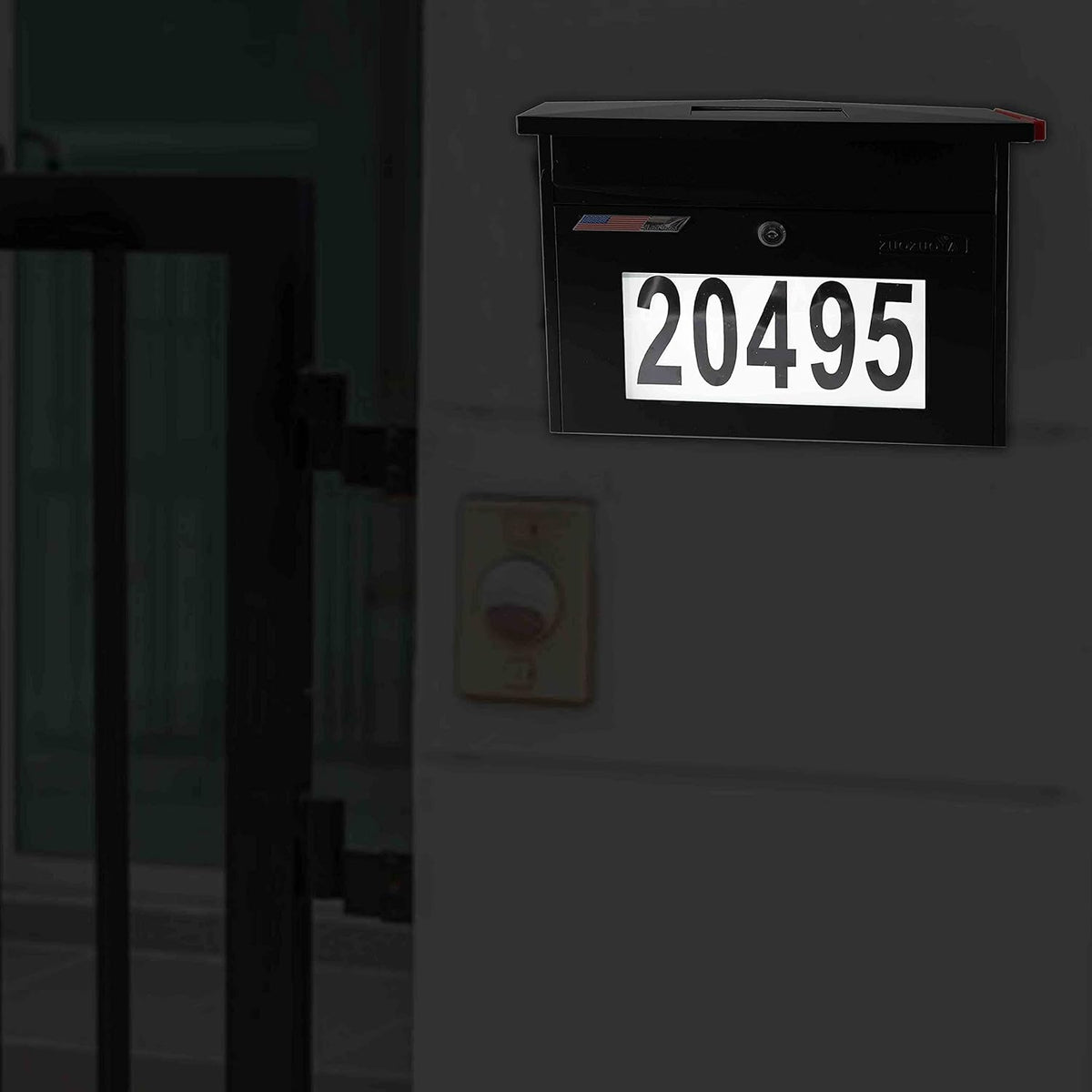 Black Wall Mount Locking Mailbox P435