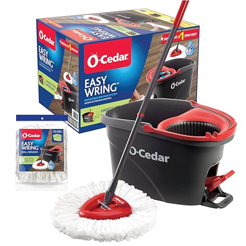 Microfiber Spin Mop, Red, Gray J515378