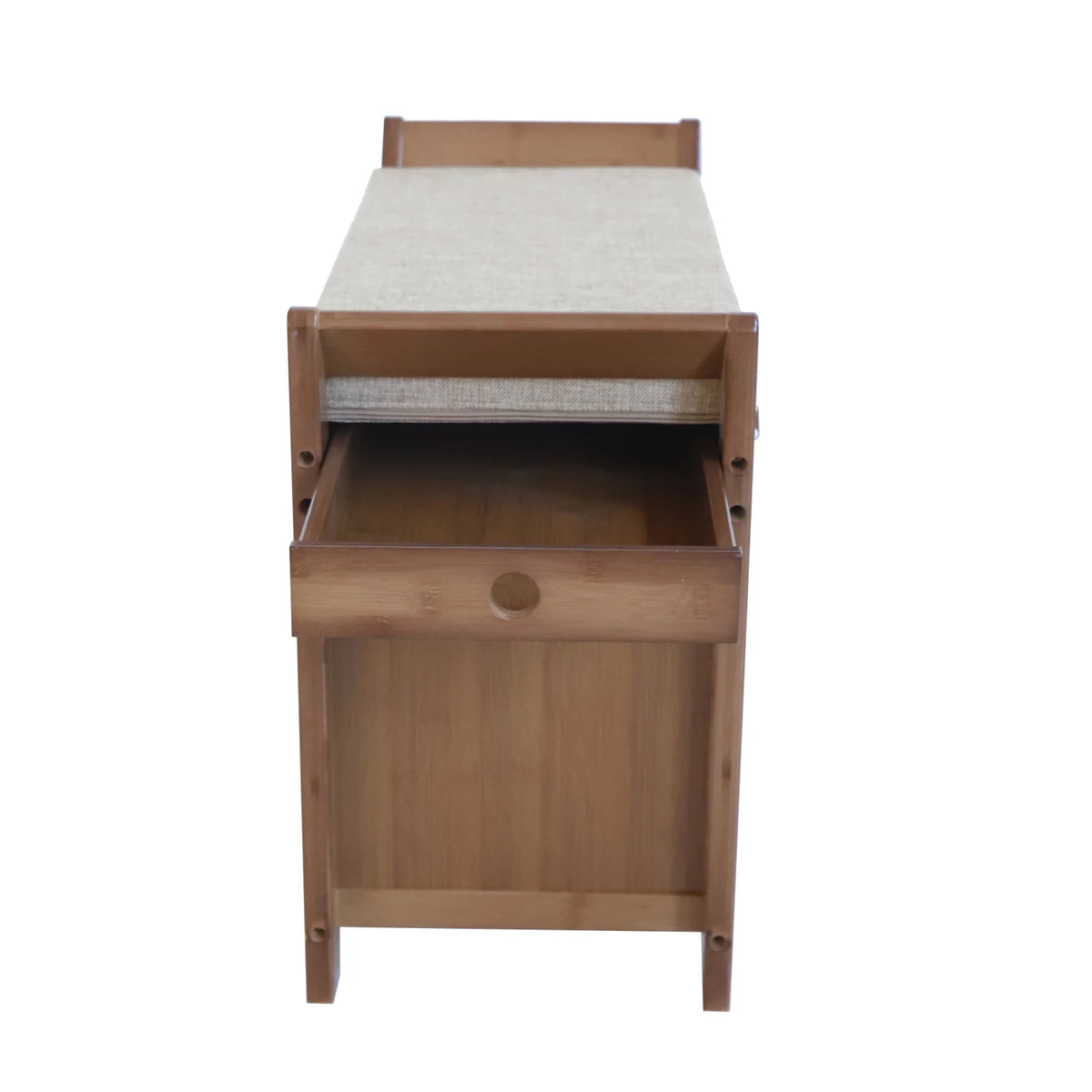 2 Tier Bamboo Shoe Rack Bench with Soft Seat U84604