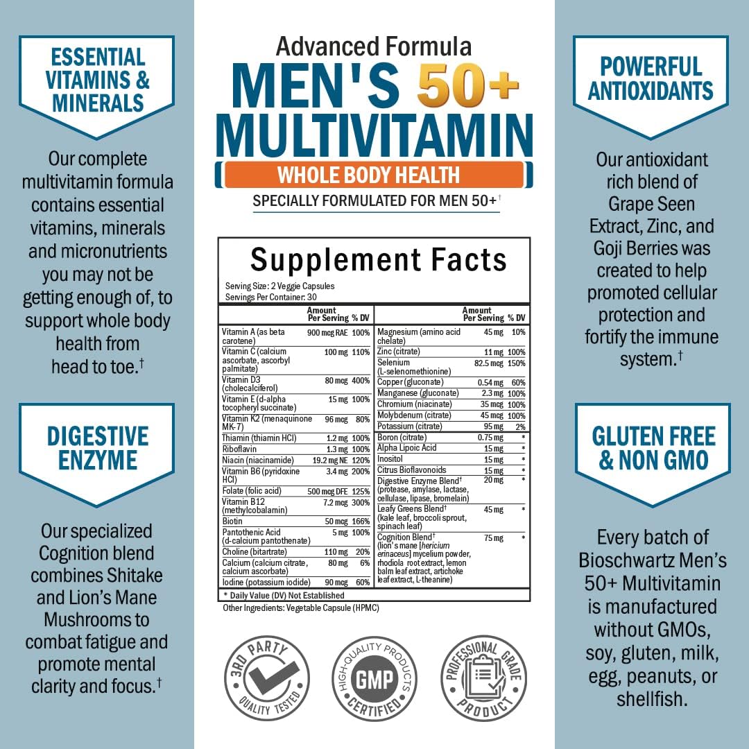 Once Daily Multivitamin for Men 50 and Over - 60 Count L3449