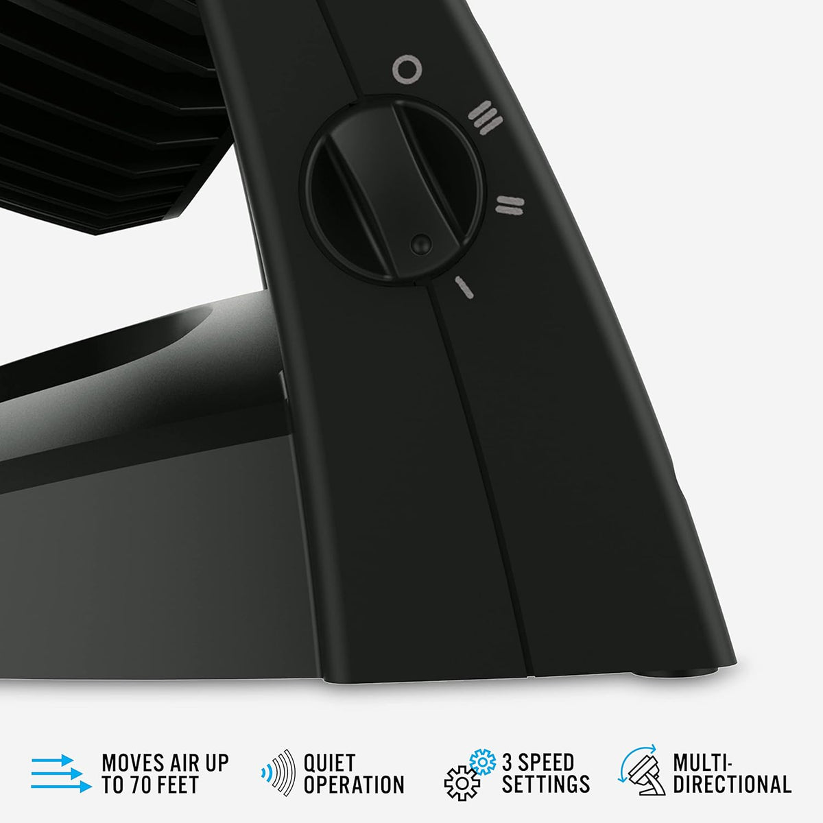 Black 3 Speeds Air Circulator Fan Q312