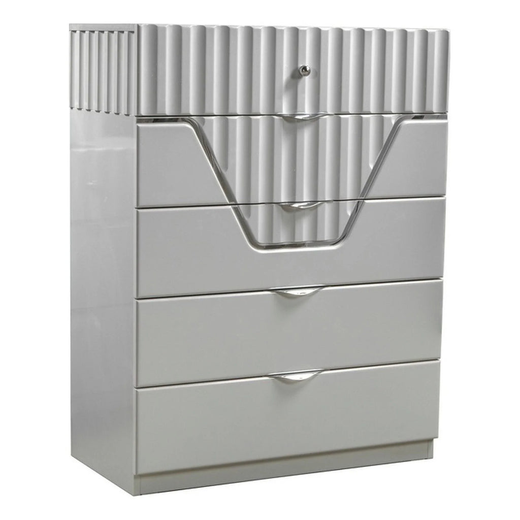 Gray 5-Drawer Wood Chest J451