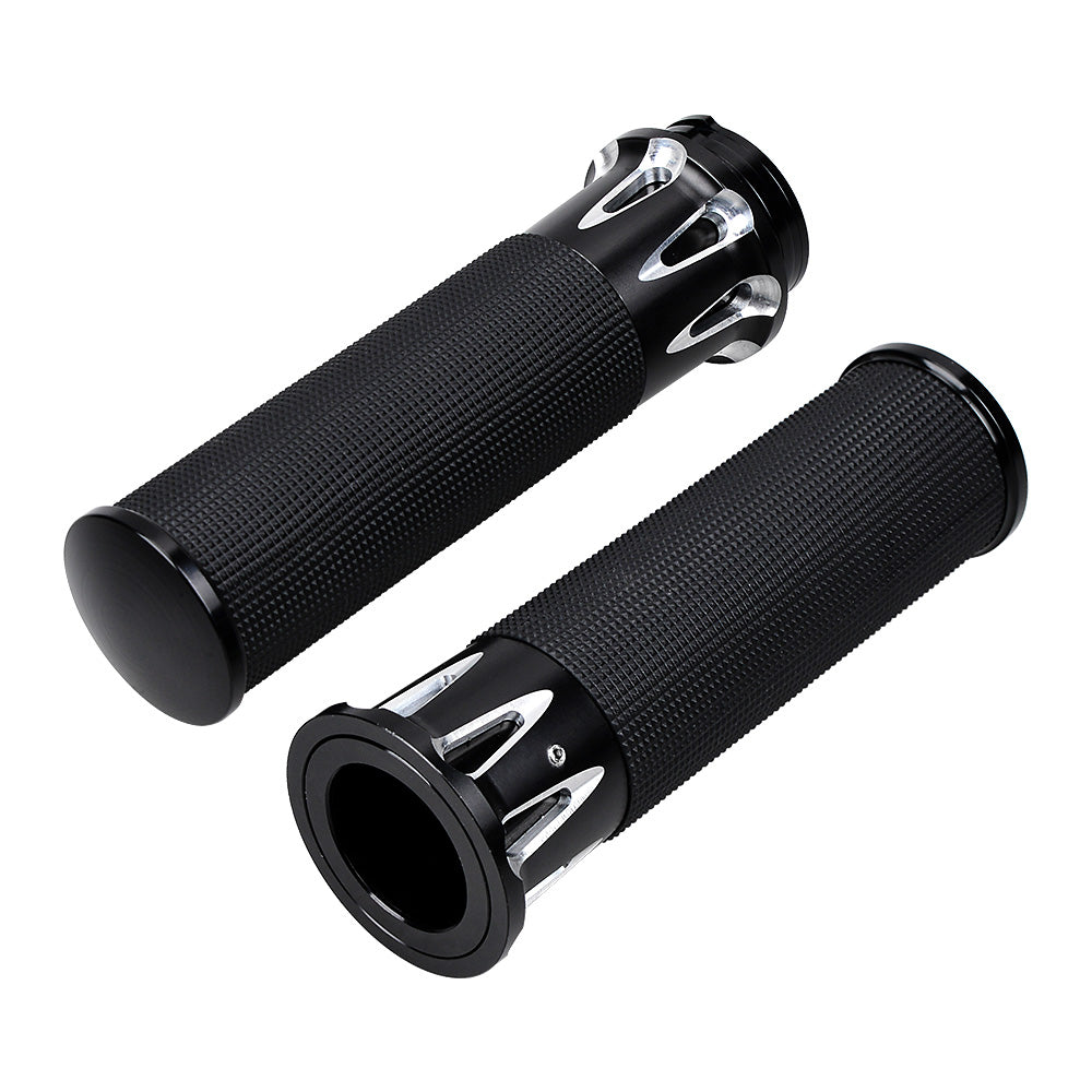 1" Chrome Handlebar Switches Control Horn On/Off Kit Brake Clutch Hand Levers Black CNC Hand Grips E679798