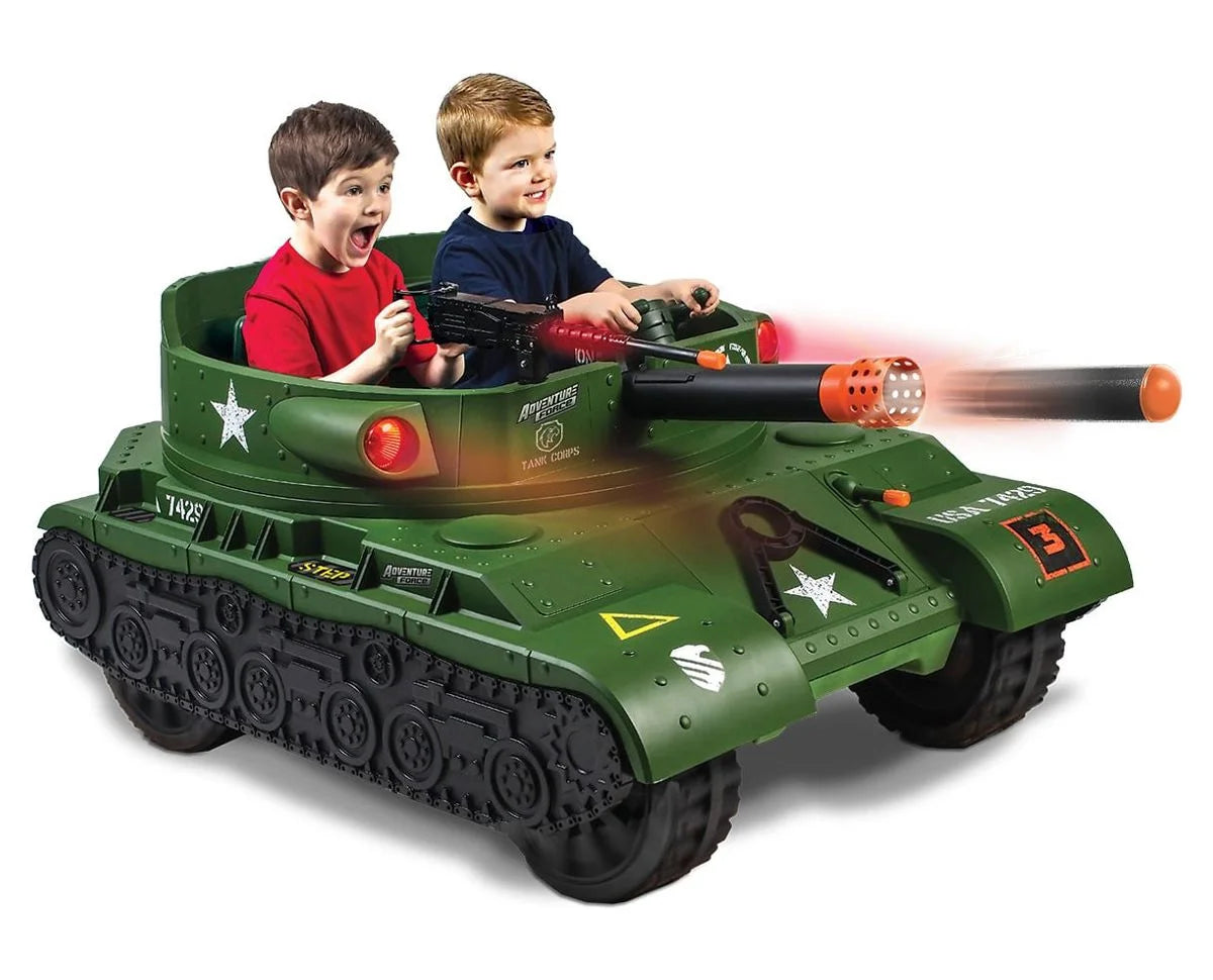 24 Volt Ride-On With Working Cannon and Rotating Turret R22384