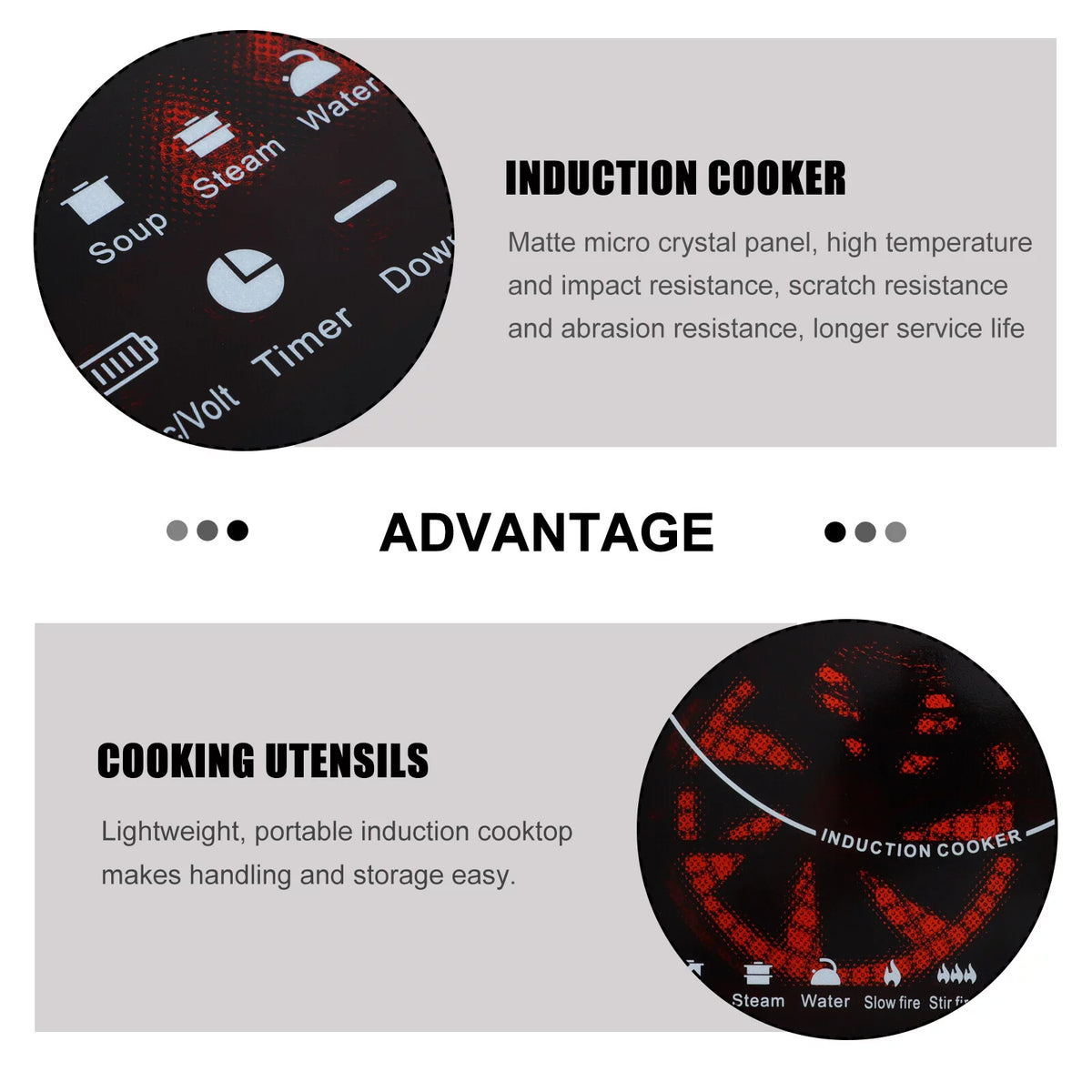 1000W Portable Induction Cooktop with Child Safety Lock & Timer S409254