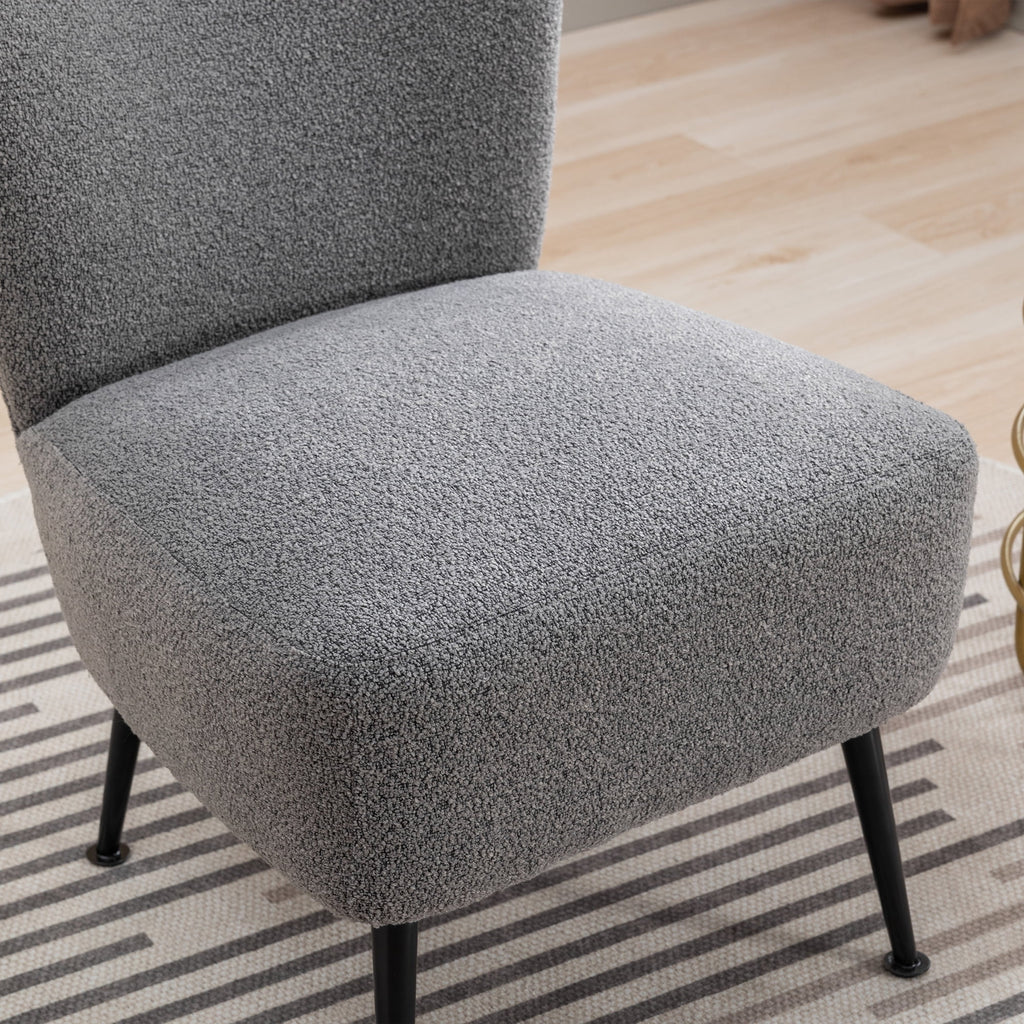 Gray Boucle Upholstered Armless Accent Chair K604902