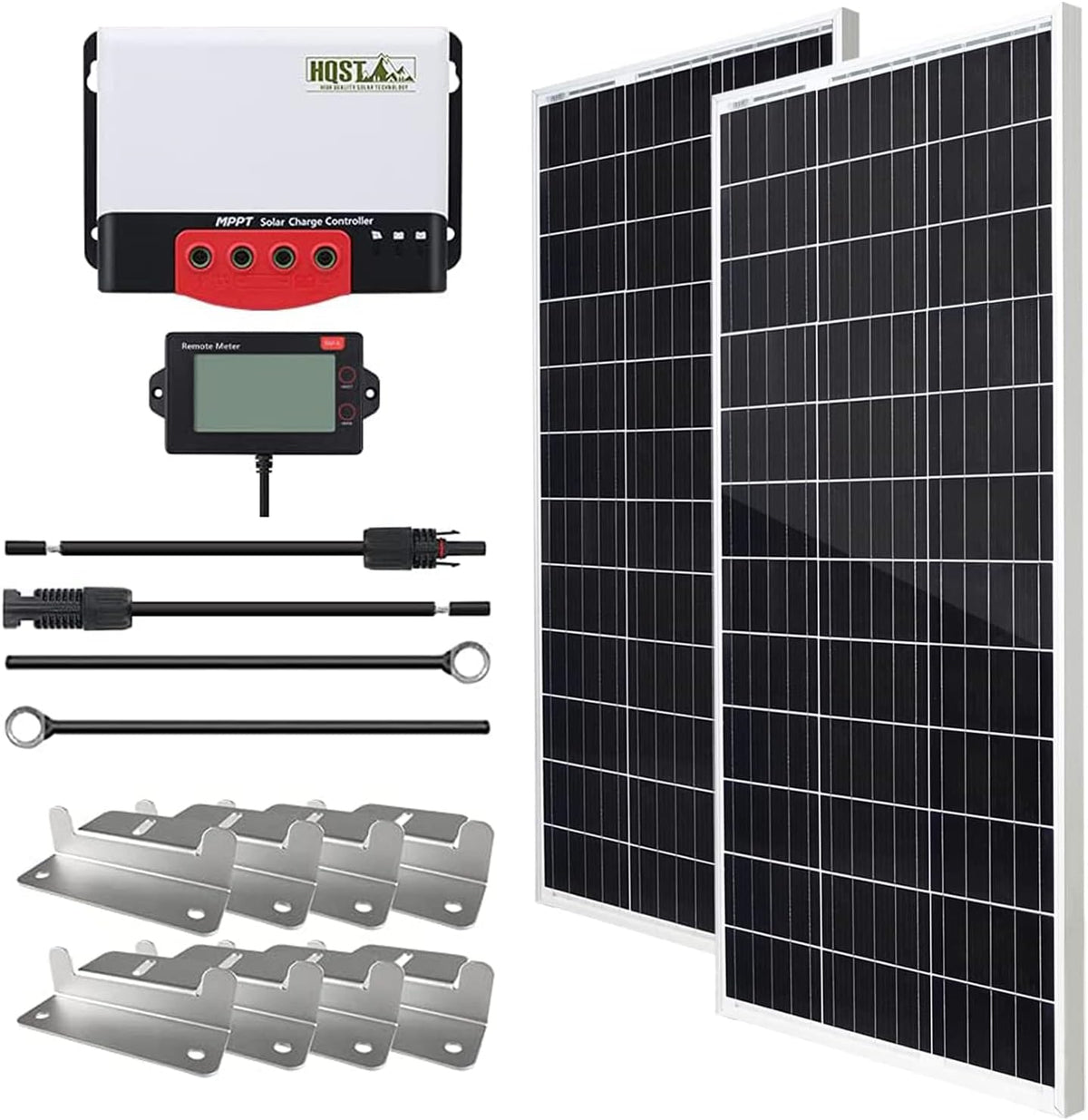 100 Watt 12 Volt Monocrystalline Solar Panel Kit with 10A PWM Charge Controller S6525