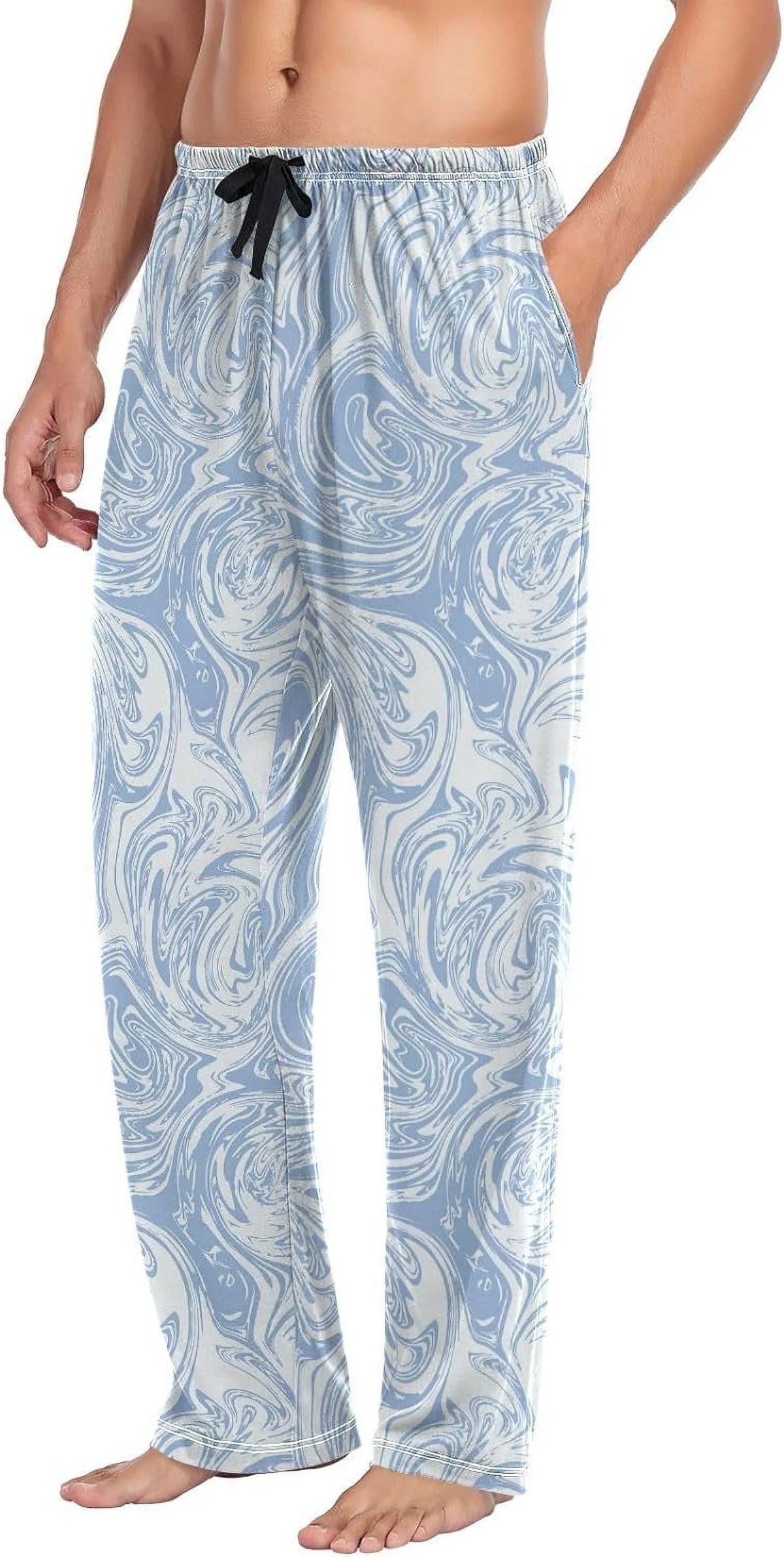 Marble Lounge Drawstring Men's Pajama Pants, Medium F73294