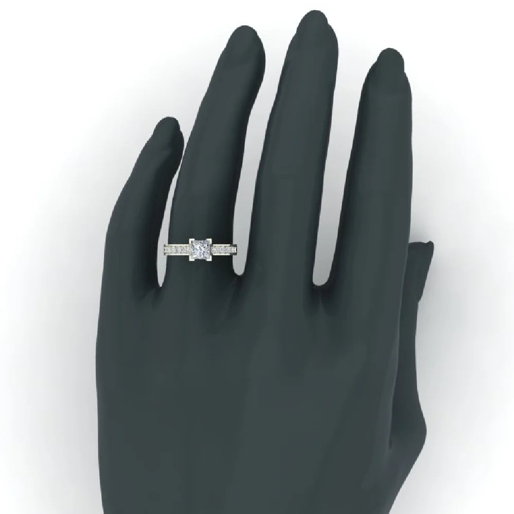 14K Gold Princess Cut Diamond Engagement Ring K597403