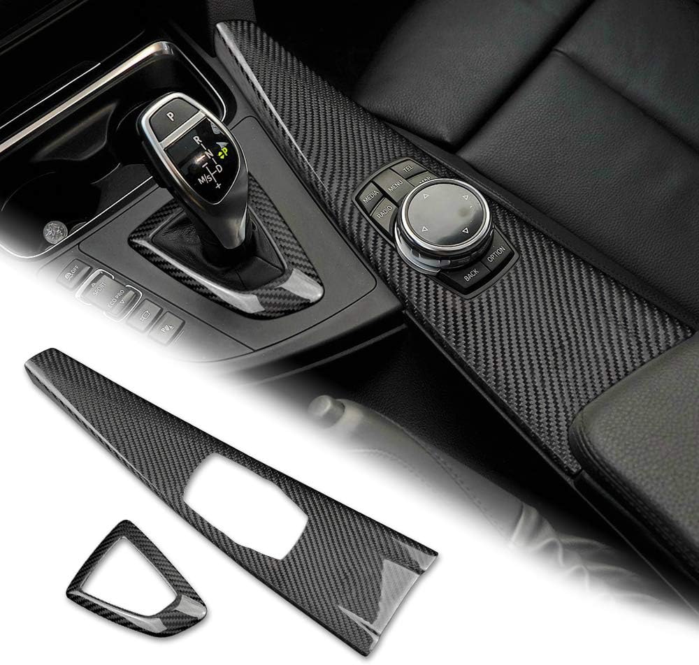 Hard Carbon Fiber Car Multimedia Button Panel Cover Trim Sticker K282253