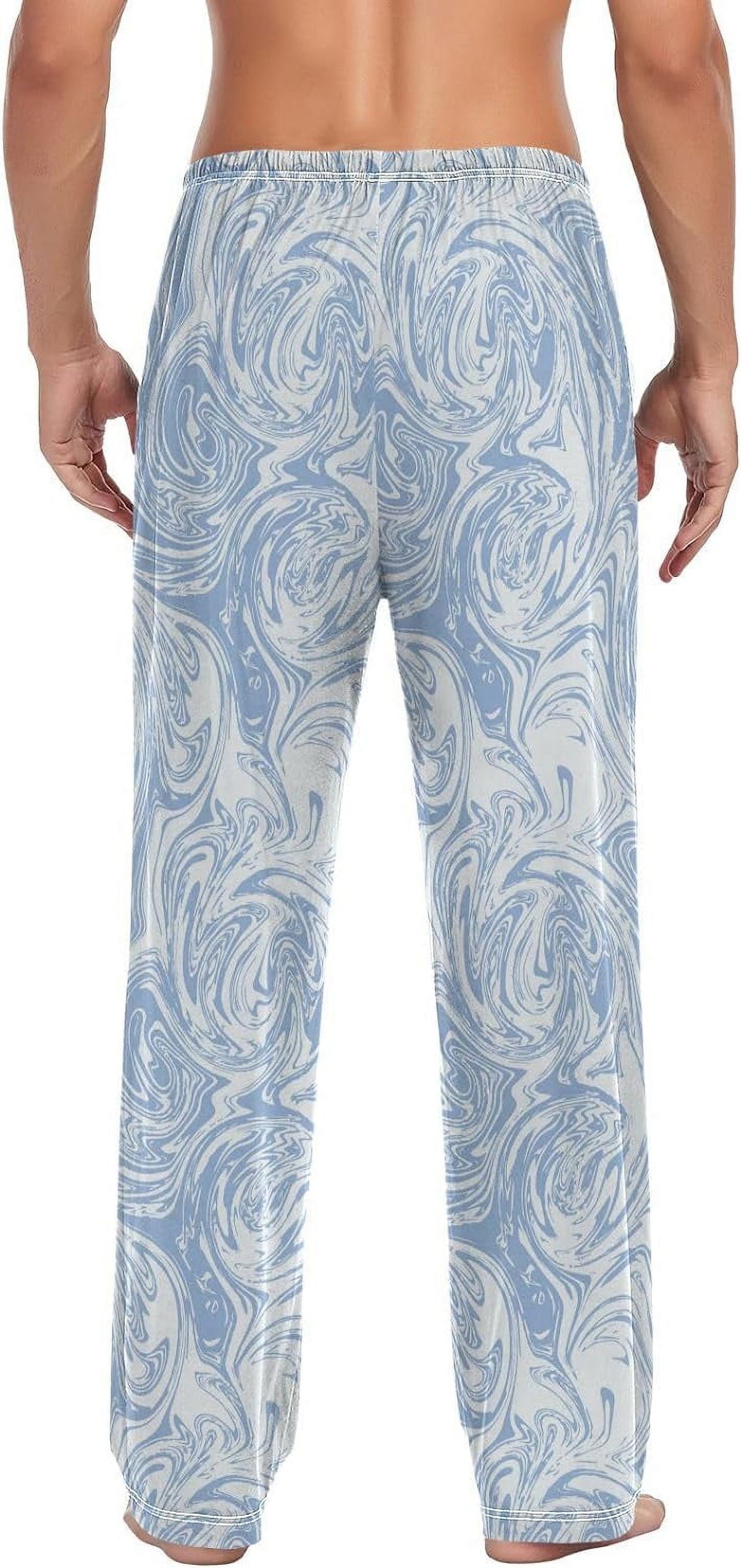 Marble Lounge Drawstring Men's Pajama Pants, Medium F73294