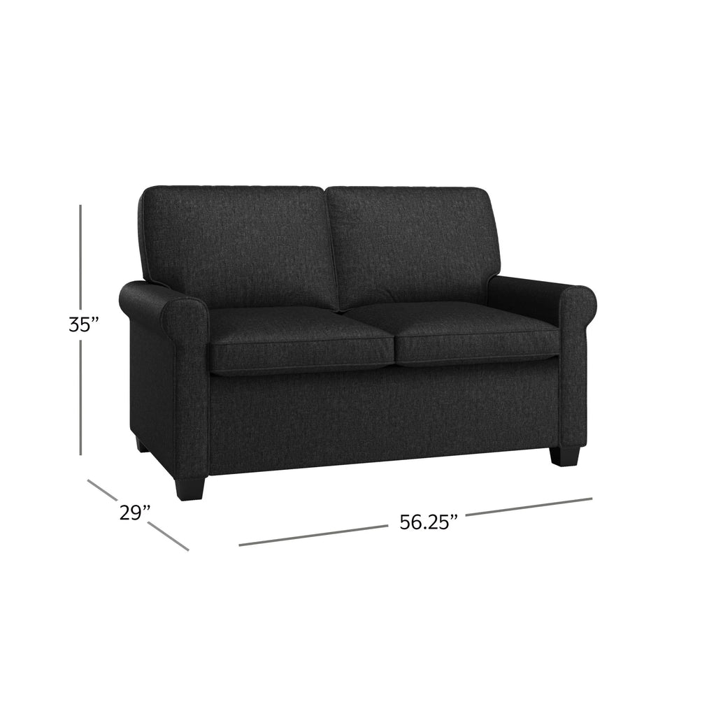 Black Twin Sleeper Loveseat G2086