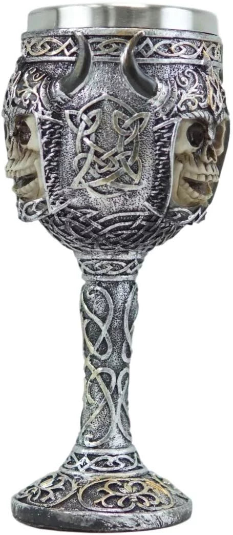 Viking Skull Wine Goblet Chalice 16 Oz U2492