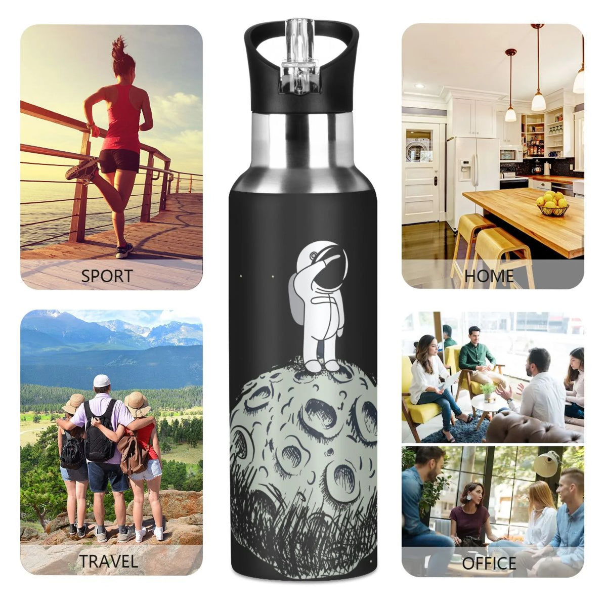 Stainless Steel Insulated Water Bottle with Straw Lid L811654