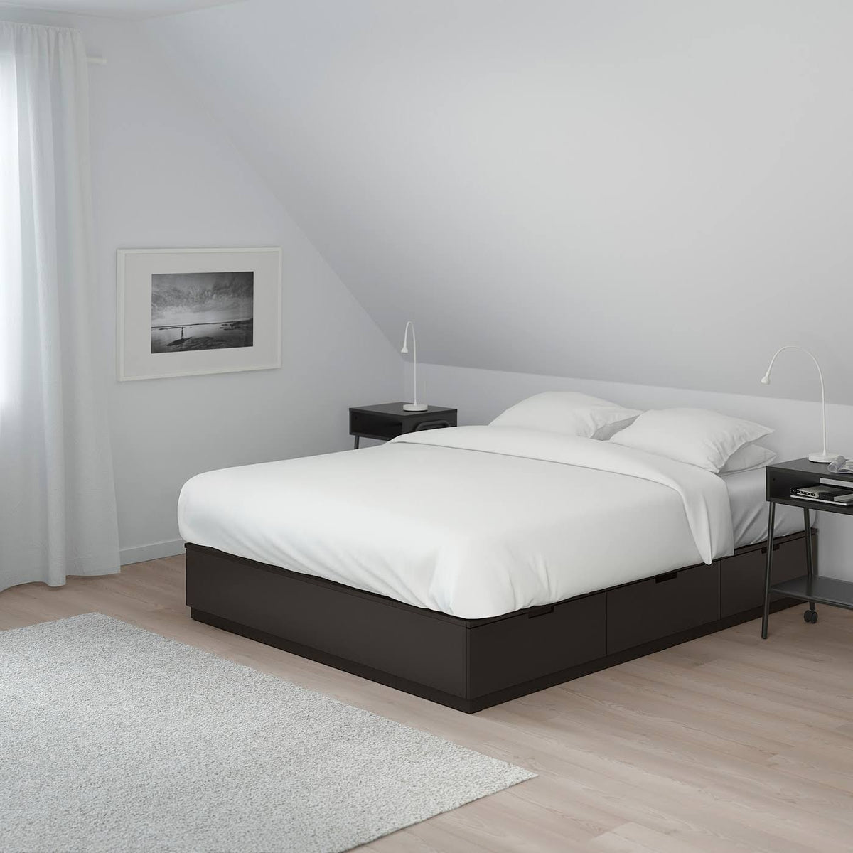 King Anthracite Bed Frame with Storage P9169