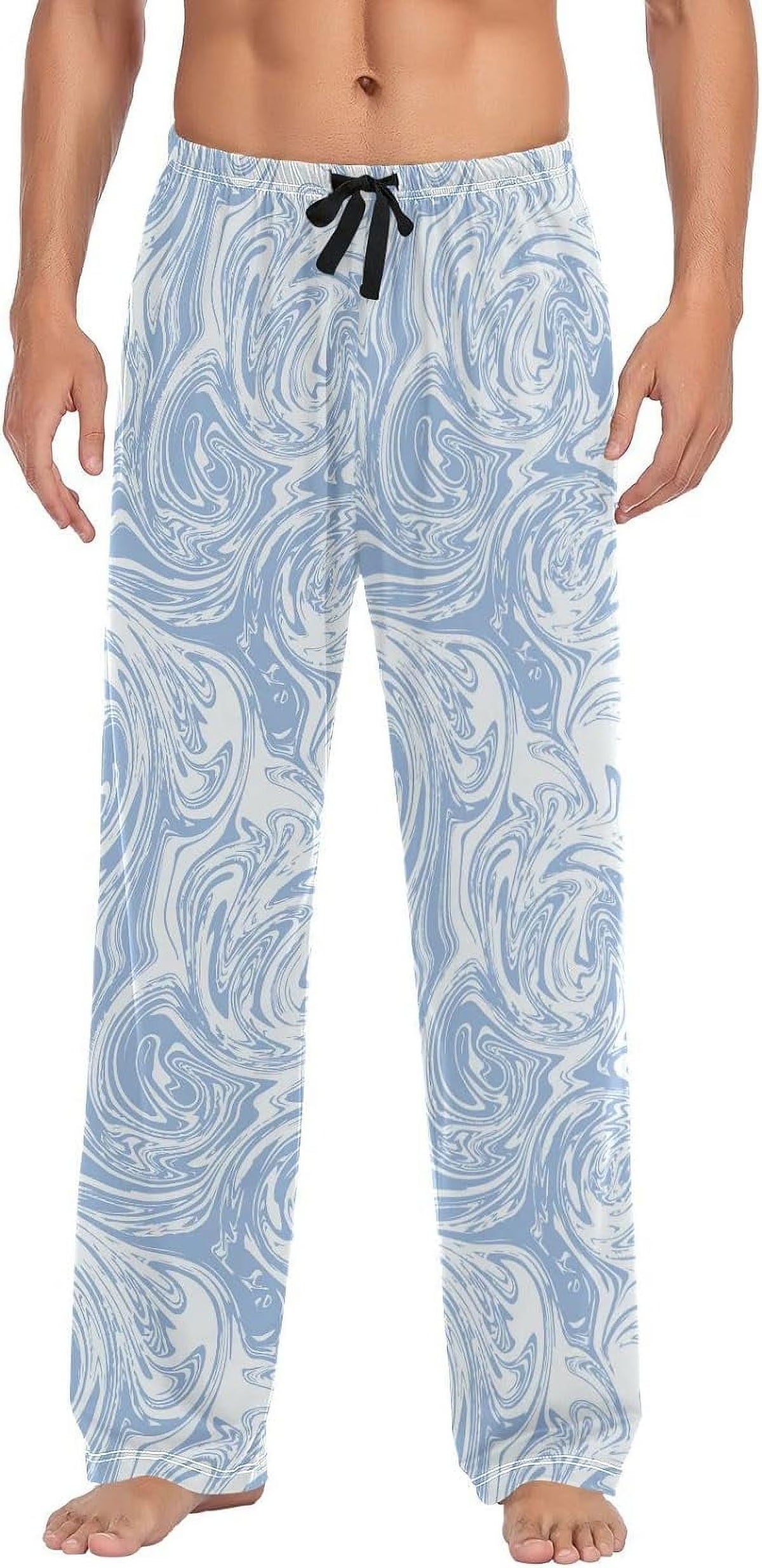 Marble Lounge Drawstring Men's Pajama Pants, Medium F73294