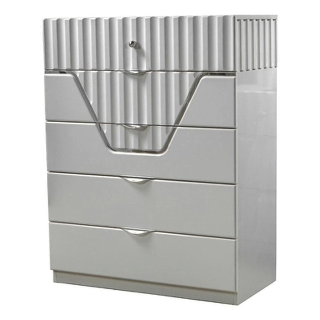 Gray 5-Drawer Wood Chest J451
