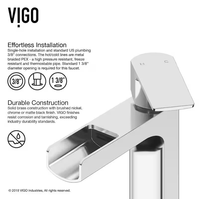 Single Handle Bathroom Vessel Faucet in Chrome O991