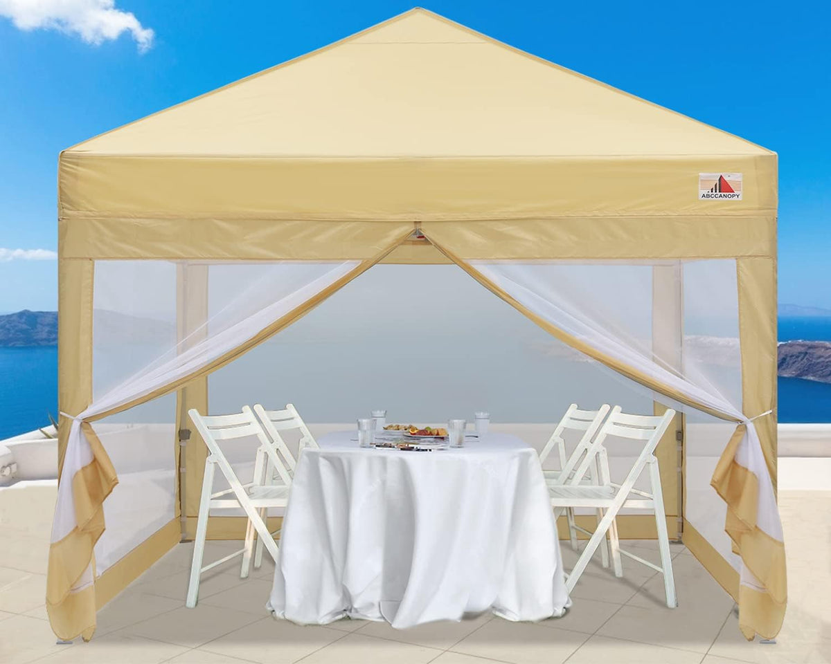 10x10 Pop up Canopy Tent with Mesh Walls and Carry Bag C83654