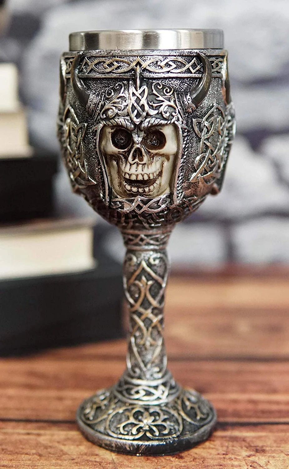 Viking Skull Wine Goblet Chalice 16 Oz U2492