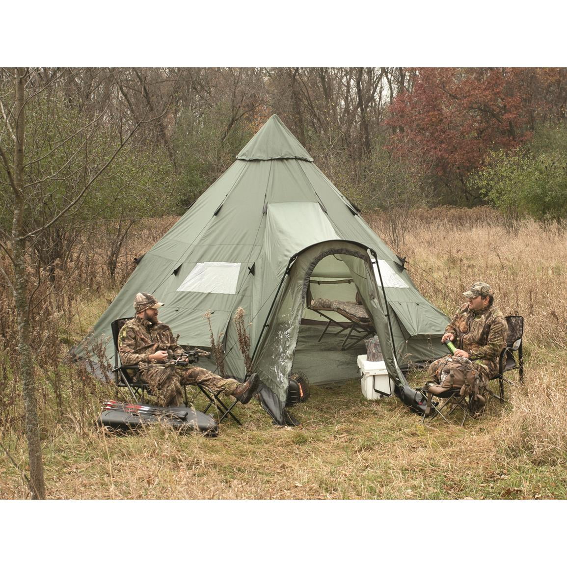 18' x 18' 8-Person Waterproof 4-Season Teepee Tent I346