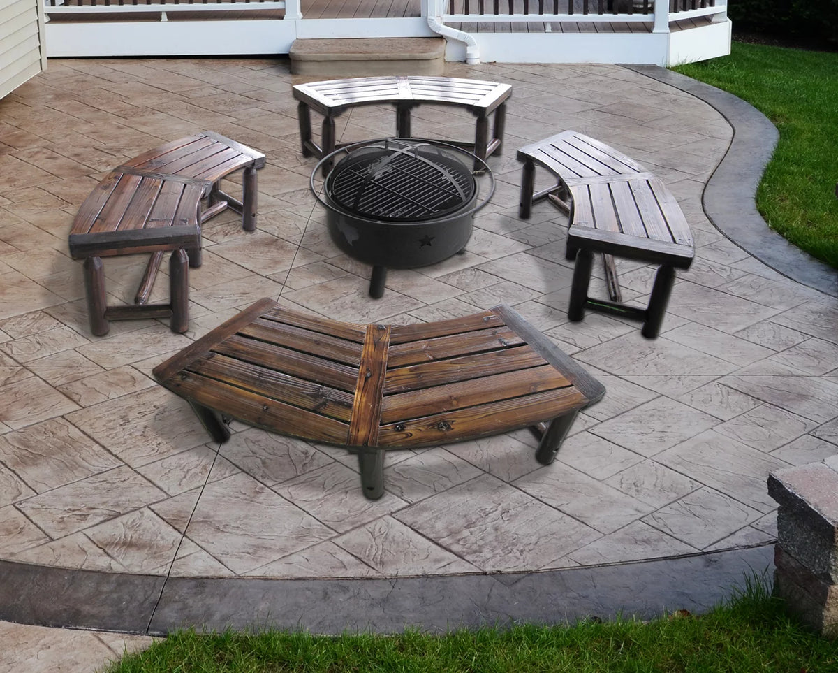 Char-log Curved Bench A97747