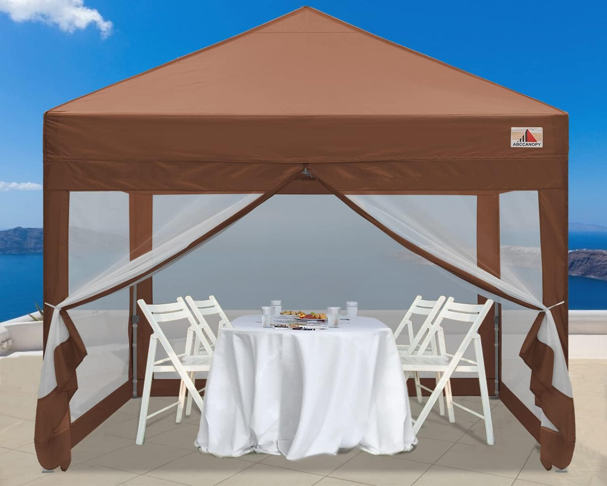 10x10 Pop up Canopy Tent with Mesh Walls and Carry Bag C83654
