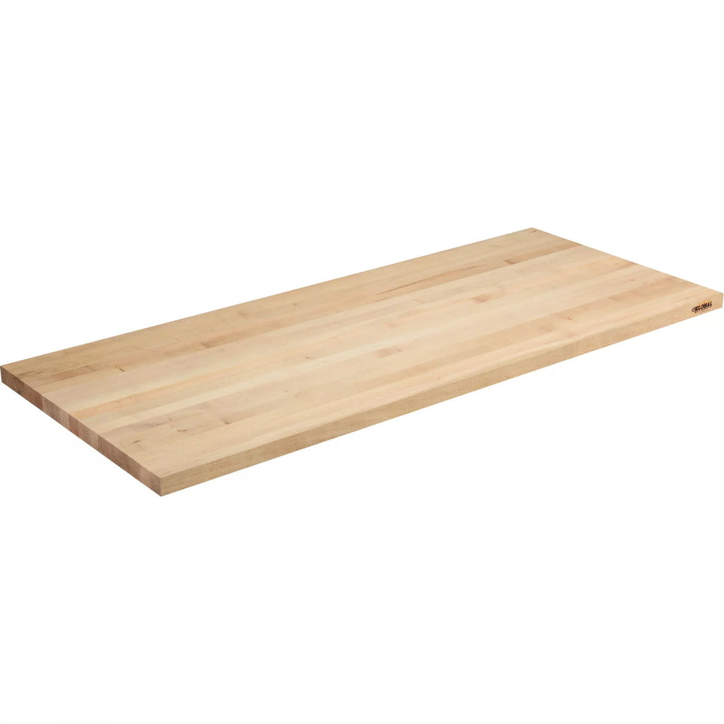72"W x 30"D Gray 4 Drawer Maple Butcher Block Pedestal Workbench W117689