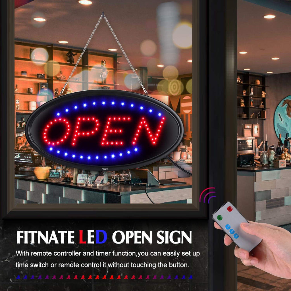 LED Open Sign with Remote, 19x10inches Ultra Bright Electric Light Up Sign T72484