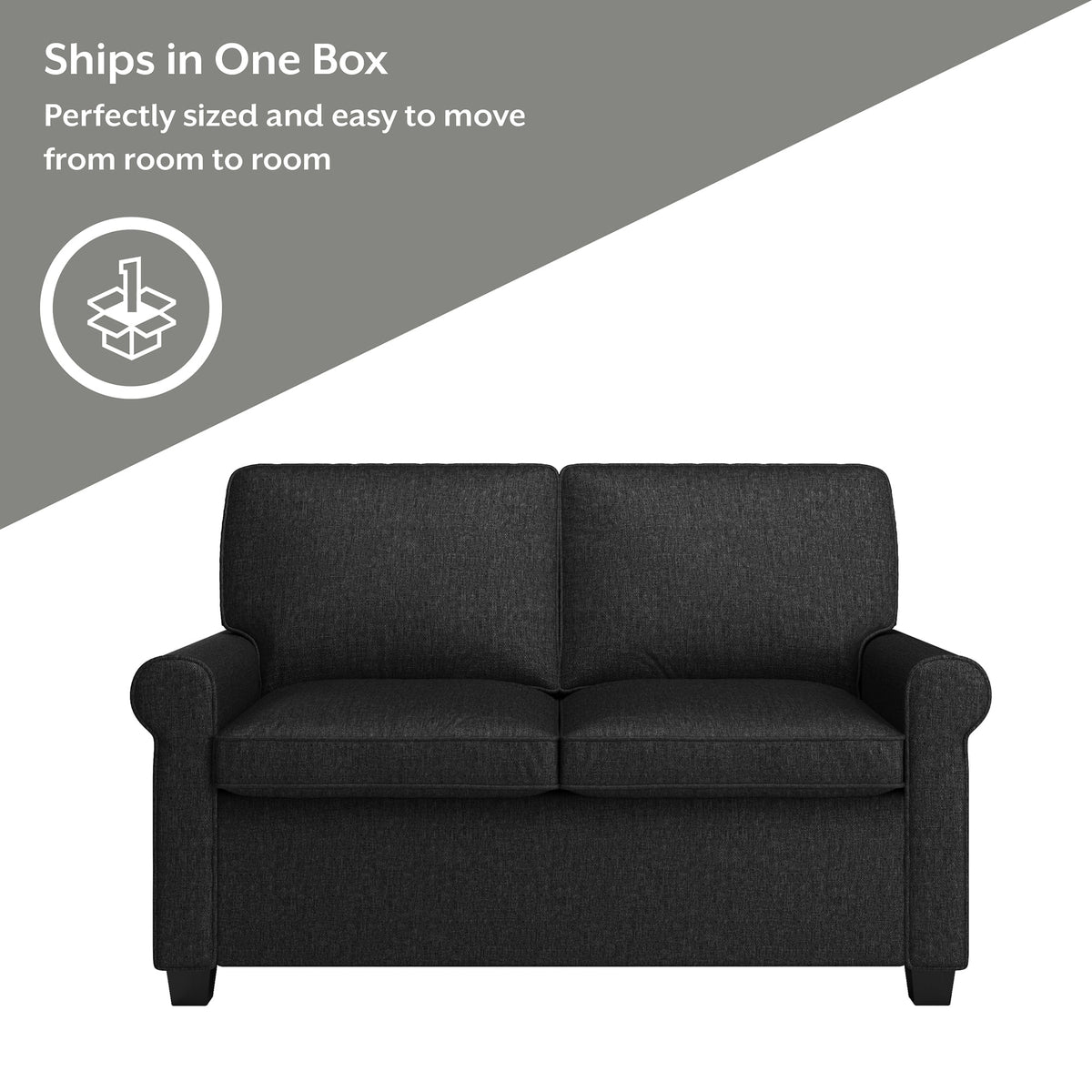 Black Twin Sleeper Loveseat G2086