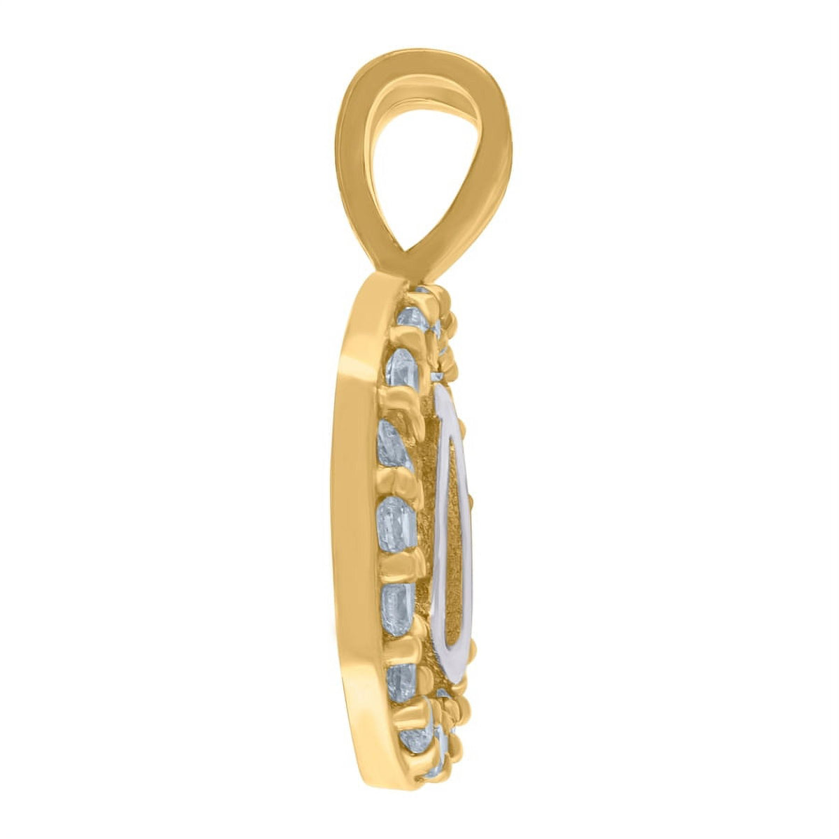 10k Two Tone Gold CZ Cubic Zirconia Letter D Pendant Necklace K948