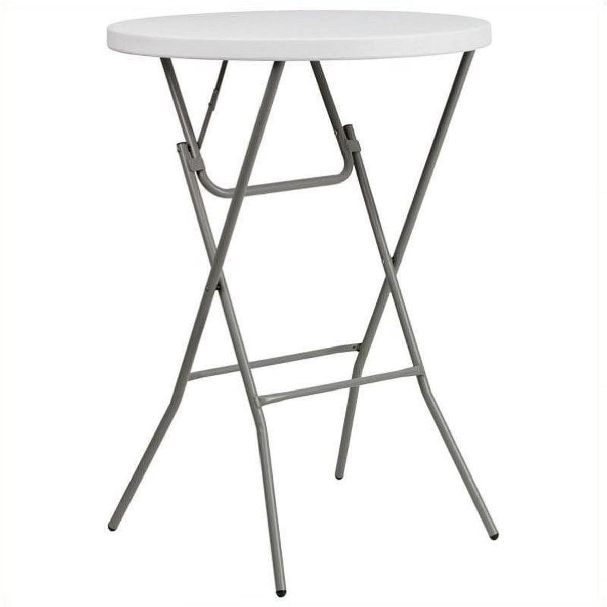 Round Granite Bar Height Folding Table in White X196456