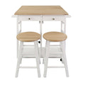 White Square Breakfast Cart with Drop-Leaf Table R937064