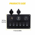6 Gang Blue LED Rocker Switch Panel G375031
