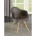 Brown Plastic Dining Arm Chair (Set of 2) N99445