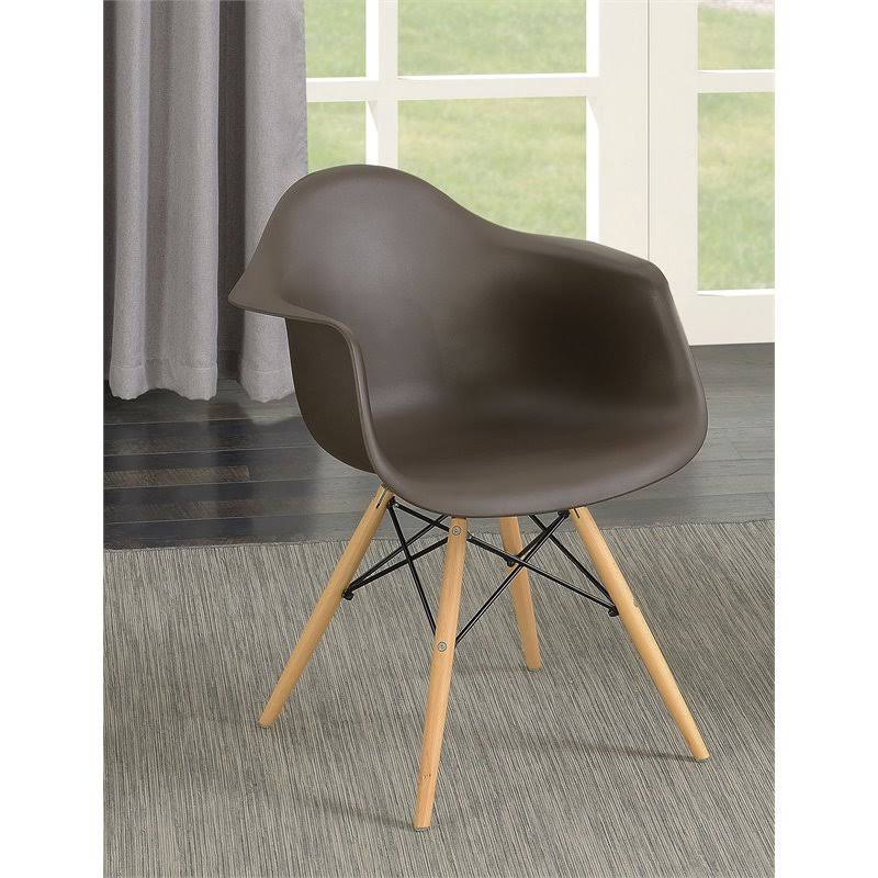 Brown Plastic Dining Arm Chair (Set of 2) N99445