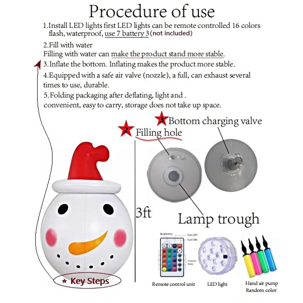 Christmas Inflatable Snowman with Rotating LED Lights T313470